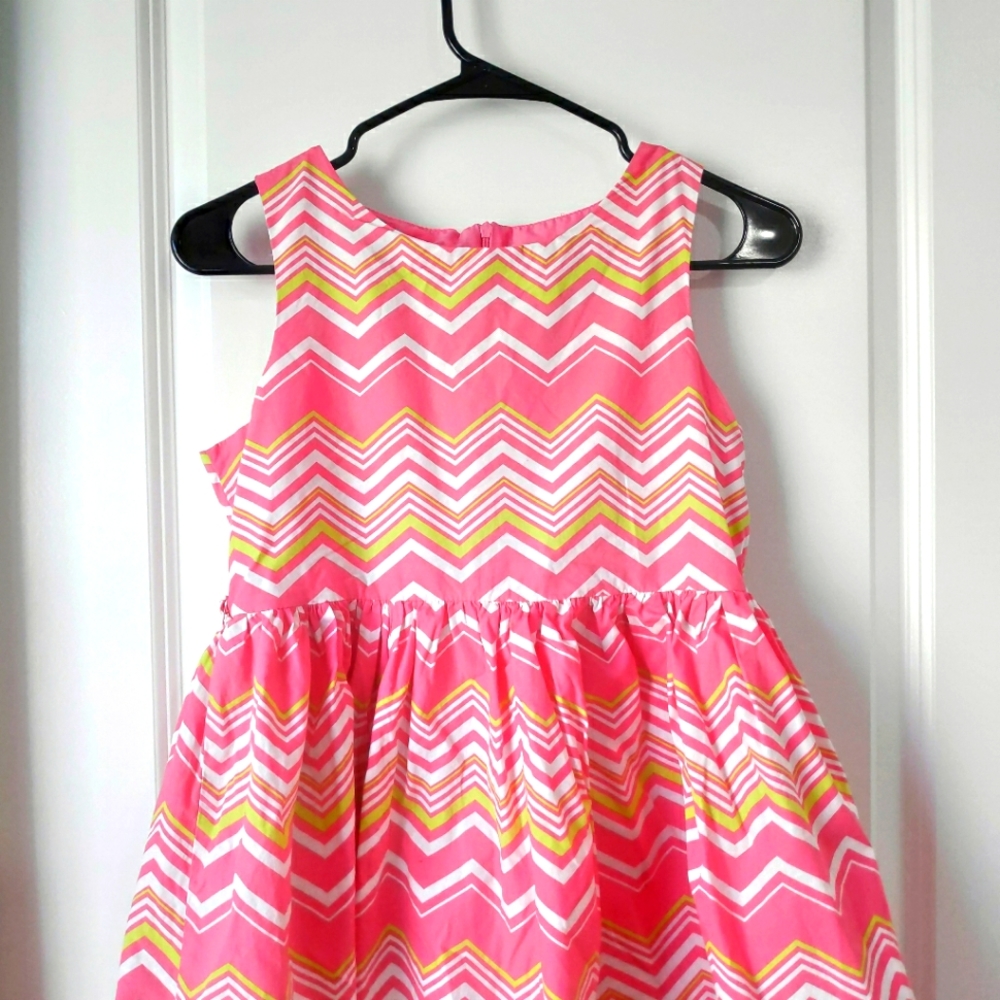 Bonnie Jean Pink Chevron Dress, S16